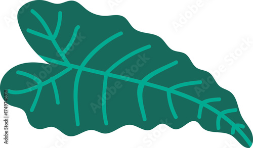 Green tropical leaf vector illustration plant graphic