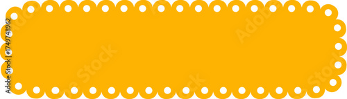 Scallop rectangle shape. Wavy edge box for text and photo. Simple element for banner design. Frill cute figure and patch