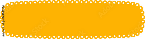 Scallop rectangle shape. Wavy edge box for text and photo. Simple element for banner design. Frill cute figure and patch