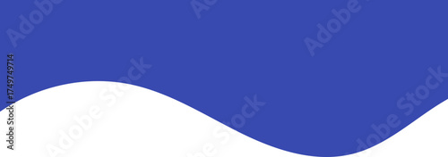 Header shape background for banners and borders. Abstract border element. Wavy blue divider for web page templates. Curved modern separator. Simple certificates headline