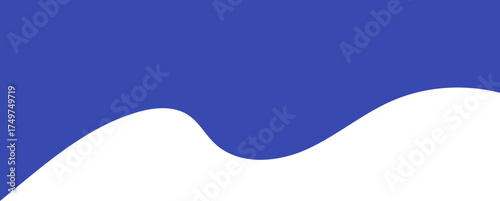 Header shape background for banners and borders. Abstract border element. Wavy blue divider for web page templates. Curved modern separator. Simple certificates headline