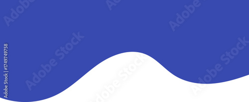 Header shape background for banners and borders. Abstract border element. Wavy blue divider for web page templates. Curved modern separator. Simple certificates headline