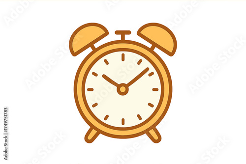 Classic twin bell alarm clock icon in warm tones