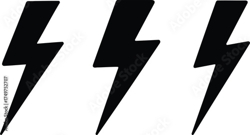 lightning bolt, electricity, power, energy, symbol, icon, graphic, design, black, white, isolated, storm, thunder, flash, strike, danger, speed, fast, strong, voltage, current, charge, zap, bolts, ele