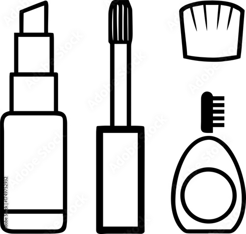 A set of nail polish and cosmetic brushes are table ready for a lunchtime application