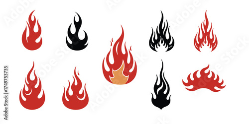 Silhouette Fire flames.