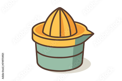 Isometric kitchen utensil for squeezing fresh citrus fruit juice