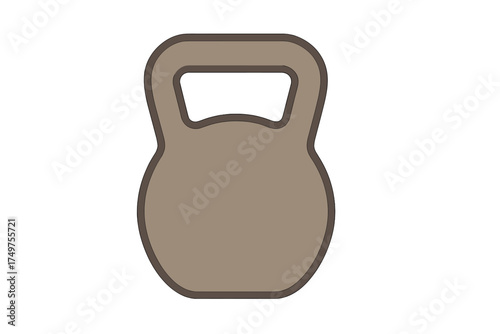 Simple brown kettlebell icon for fitness and strength training equipment