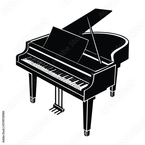 Grand Piano Vector Illustration