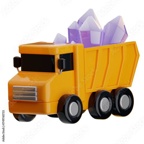 dump truck isolated on white
