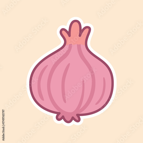 Adorable Onion Illustration with Pastel Background for Healthy Food and Organic Design