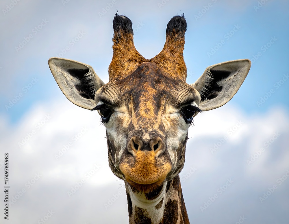 Naklejka premium Close-up giraffe portrait (3)