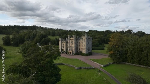 Duns Castle Estate from a drone, Duns, Berwickshire, Scotland, UK