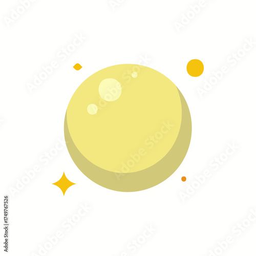 Celestial sphere with stars and yellow gradient circle illustration