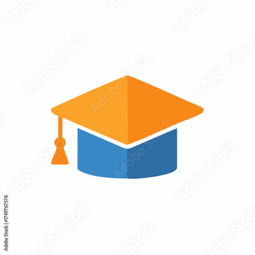 Academic Graduation Cap Icon Symbol of Education and University Achievement