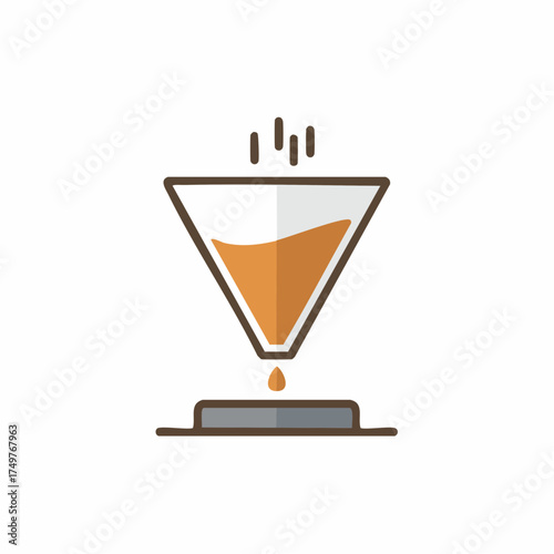 Pour Over Coffee Maker Icon Vector Illustration of Drip Brewing Method