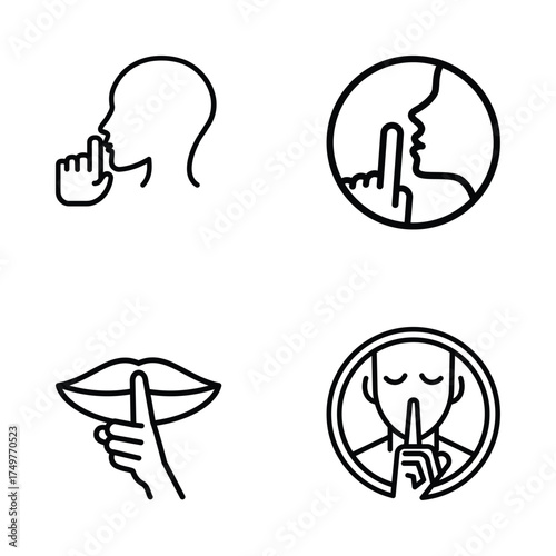 Shhh Gesture Icons for Silence and Secrecy