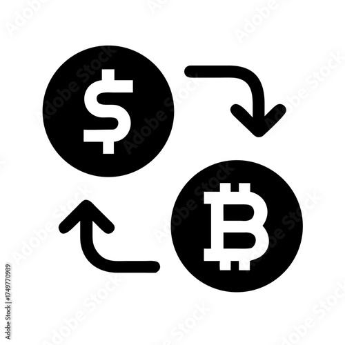 Cryptocurrency exchange icon for financial technology