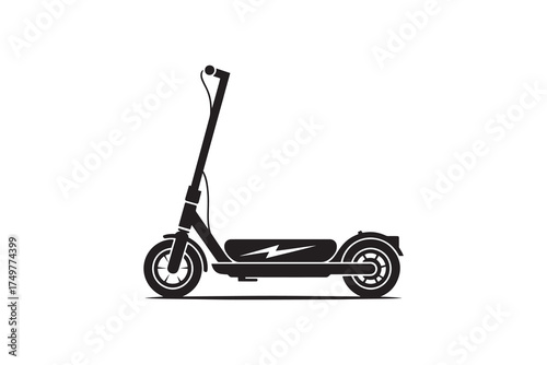 Electric Scooter Silhouette Vector Graphic