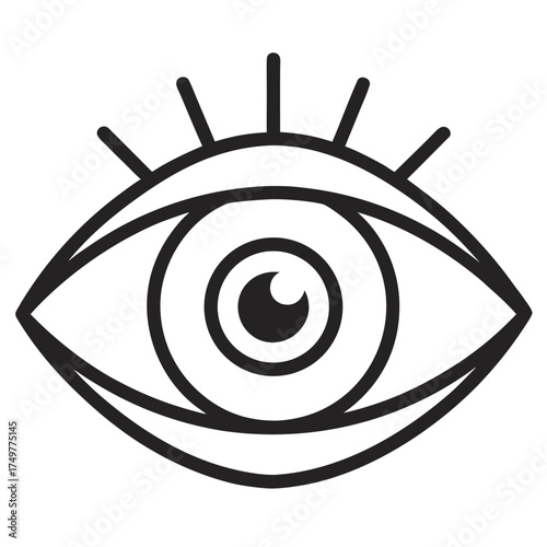 Eye do not watch outline vector icon