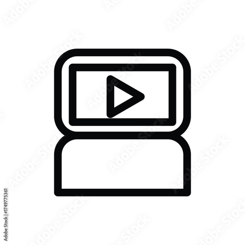 Airplane Screen outline icon vector design good for web or mobile app