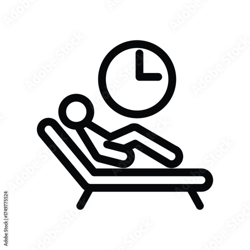 sleep rest clock outline icon vector design good for web or mobile app