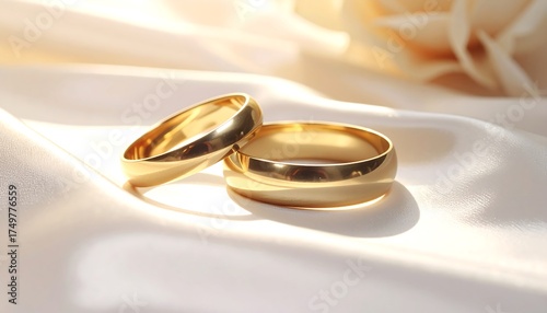 Wedding Rings on Satin.