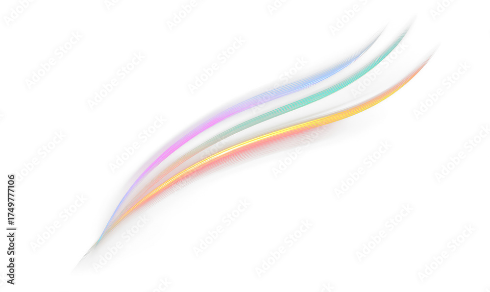Obraz premium Radiant Rainbow Lines in Motion Clipart for Tech Designs Isolate on Transparent Background, cutout, png