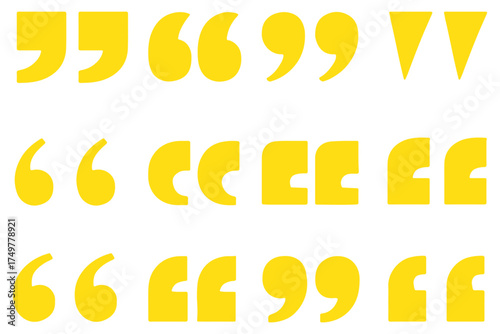 Set of quote mark, quotes icon vector sign design