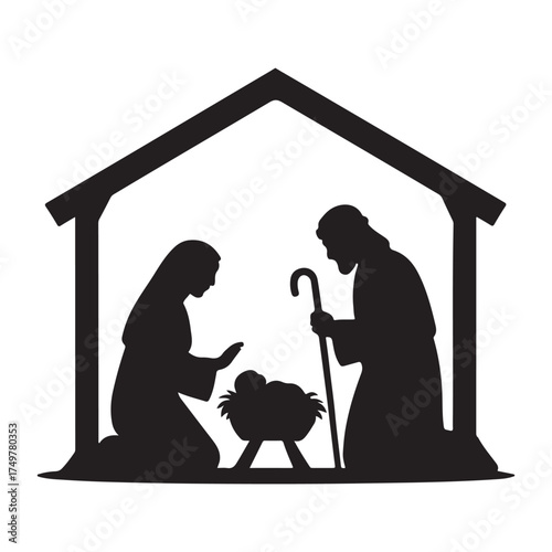 Jesus nativity Scene Silhouette