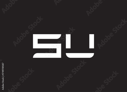 SU letter logo and initial logo design