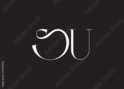 SU letter logo and initial logo design