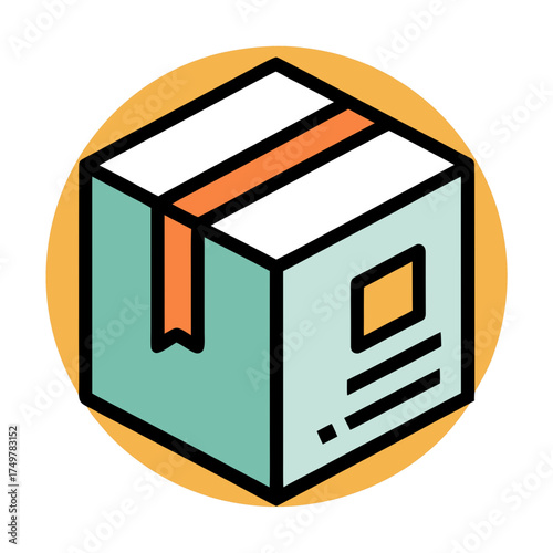 Package delivery icon, simple vector, white background