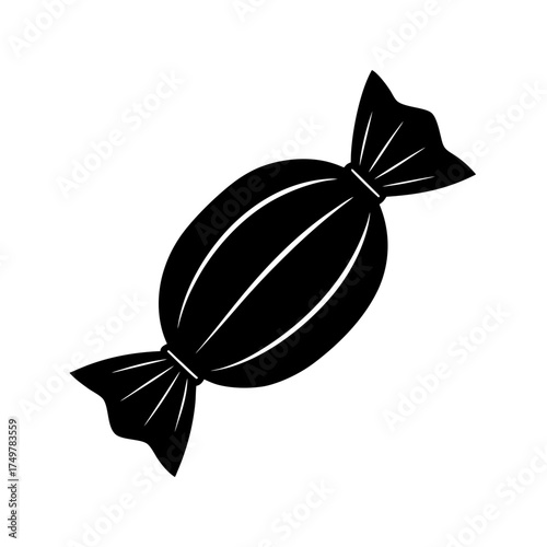 Wrapped Candy Silhouette Vector