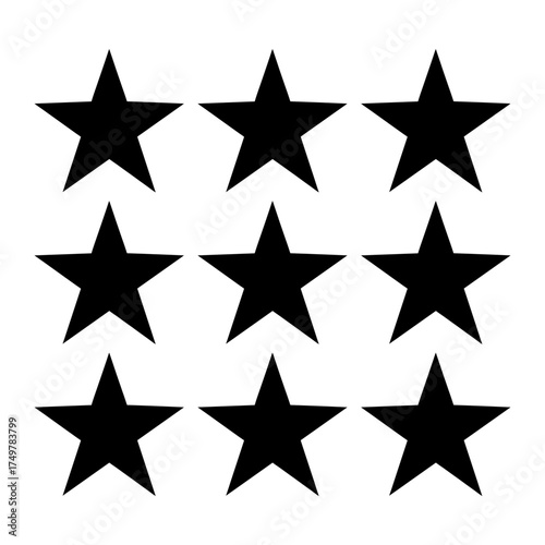 Simple Black Star Silhouette Vector