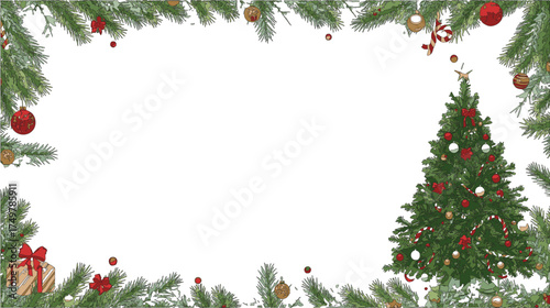 Illustration showing Christmas scenes with decorated tree, Santa Claus, snowman, fireplace, and joyful family moments. Suitable for seasonal cards, posters, and festive designs.