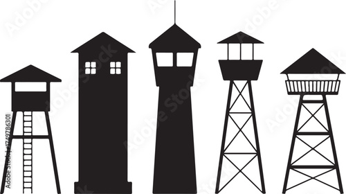 Prison Watch Towers Set For Guarding and Security Surveillance of Correctional Facilities, Protecting Borders and Sensitive Zones