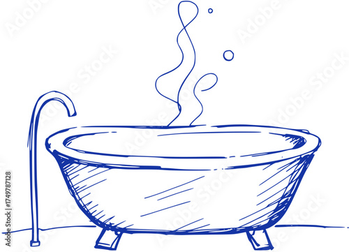 Relaxing Bubble Bath Sketch
