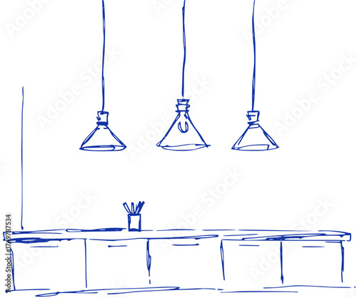 Simple Pendulum Light Fixtures Illustration