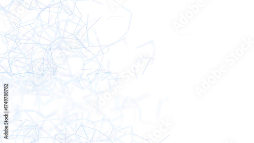 Digital abstract background with blue lines. Network connections or science technology concept. Artificial intelligence, data visualization. Mod