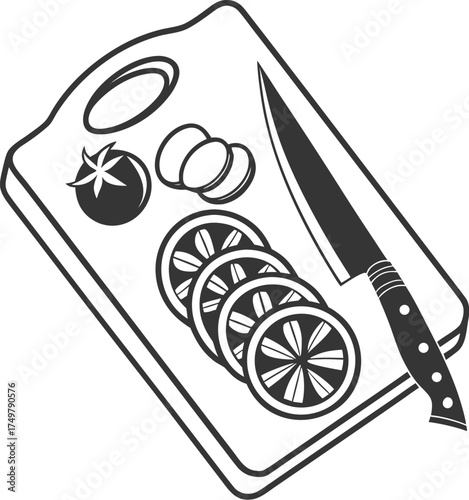 knife on cutting board