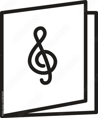 simple black outline icon of a music score booklet