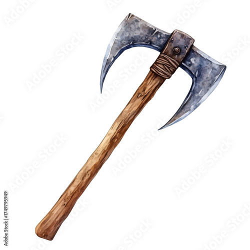 watercolor vector of Crowbar, isolated on a white background.