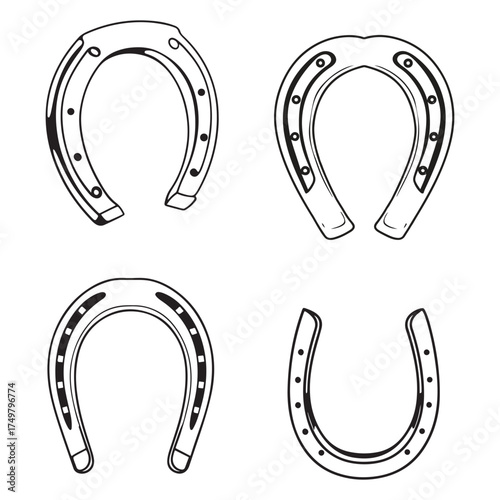 horseshoe silhouette, horseshoe icon vector illustration