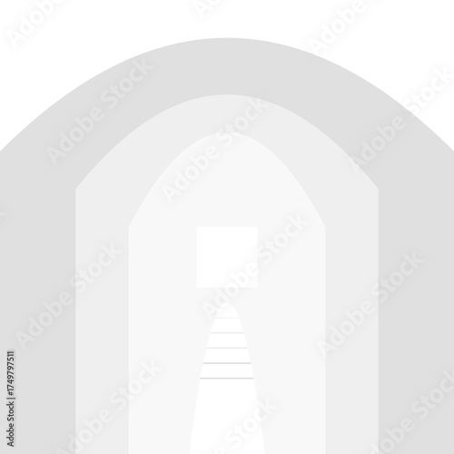Modern Minimalist Abstract Archway with Bright Light and Vanishing Perspective