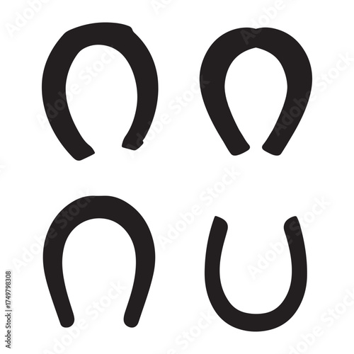 horseshoe silhouette, horseshoe icon vector illustration