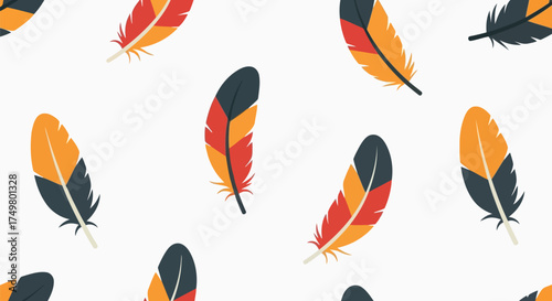 Colorful bird feathers seamless pattern abstract artistic design textured organic nature vector