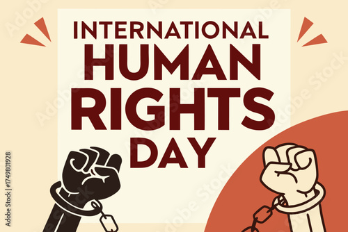International Human Rights Day with broken chains and fists