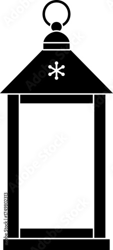 Christmas Lantern with Snowflake silhouette vector.
Transparent background.SVG.
