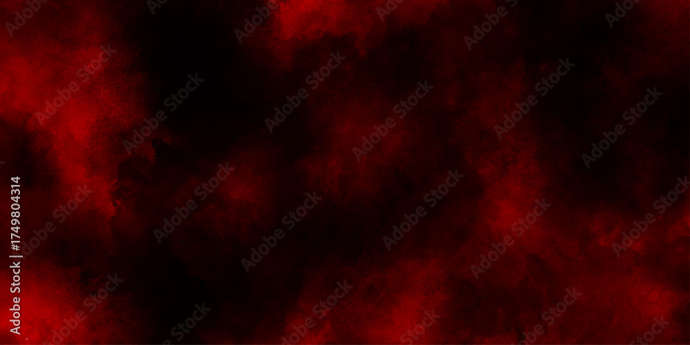 Obraz premium abstract wallpapers for murder and crime scenes, Deep crimson nebula with dark speckles, creating a dramatic and immersive atmosphere, abstract red and black smoke watercolor clouds background.